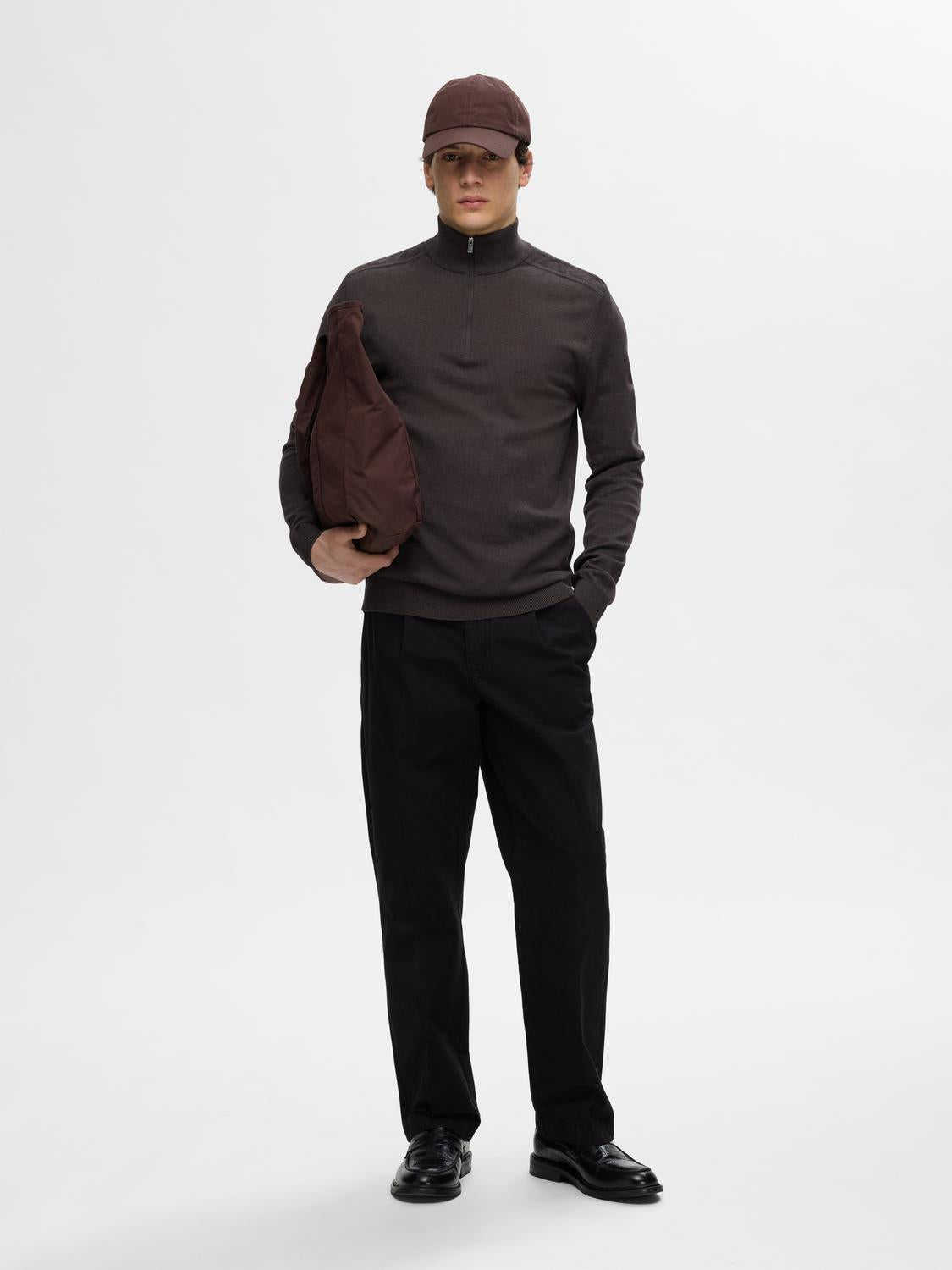 Berg Half Zip Genser - Brun/ Chocolate Torte